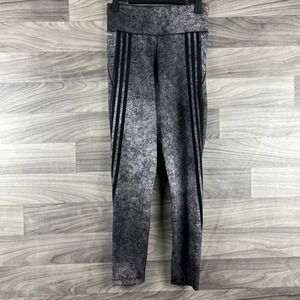 Adidas Aeroready Feel Brilliant 7/8 Leggings Womens S‎ Gray Splatter Pull On